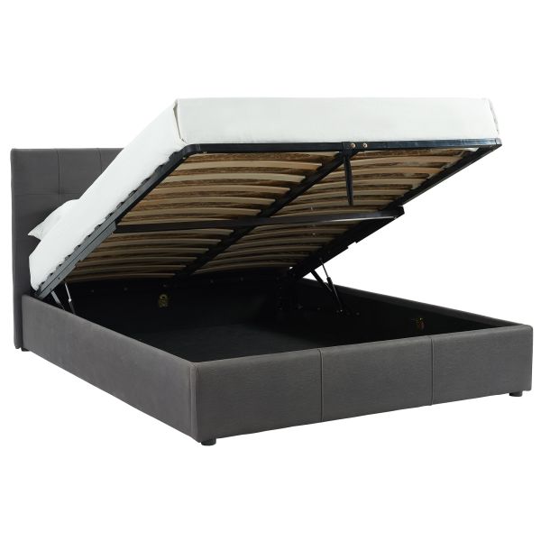 Grand lit de rangement plateforme Extara de 60 po en gris