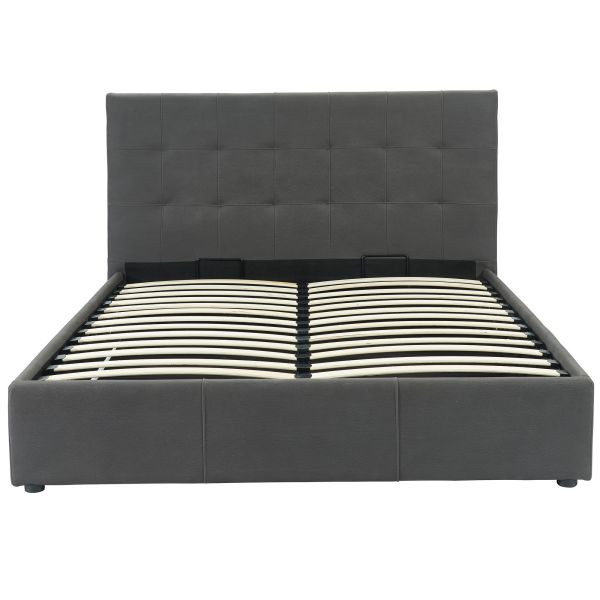Grand lit de rangement plateforme Extara de 60 po en gris