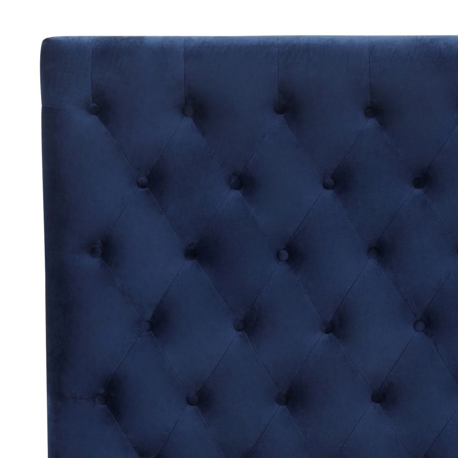 Grand lit plateforme Adonis 60" avec rangement en bleu