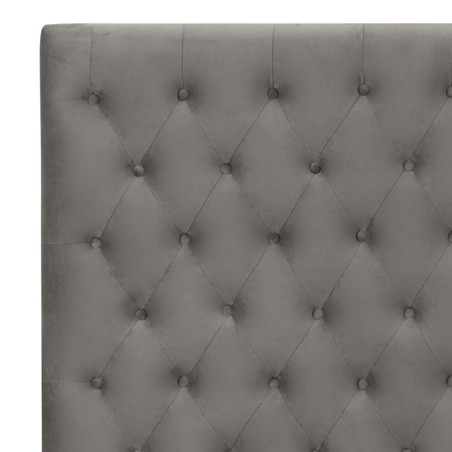 Grand lit plateforme Adonis 60" avec rangement en gris
