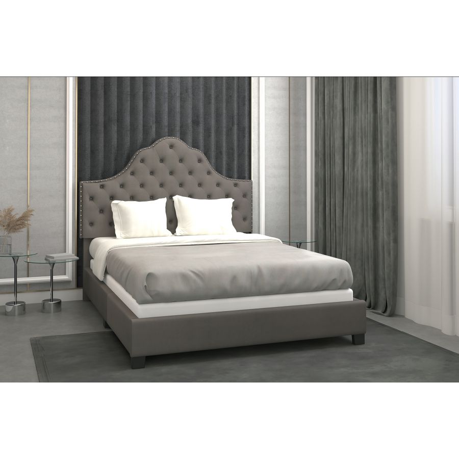 Grand lit Greta de 60 po en gris