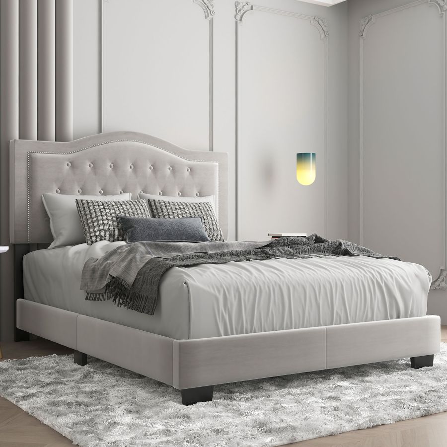 Lit double Pixie 54" en gris clair