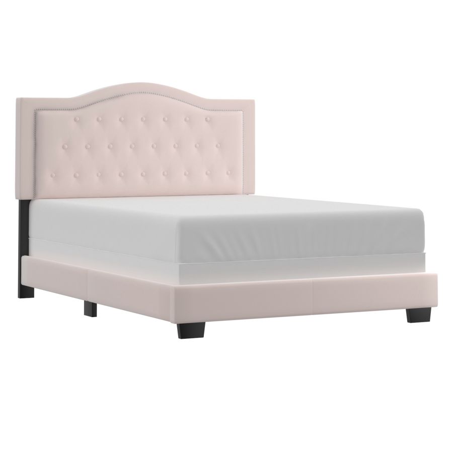 Lit queen 60" Pixie en rose poudré