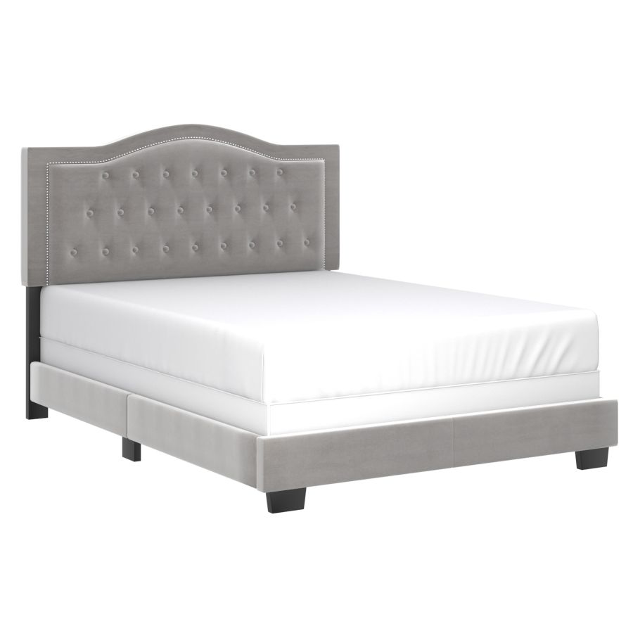 Lit queen 60" Pixie en gris clair