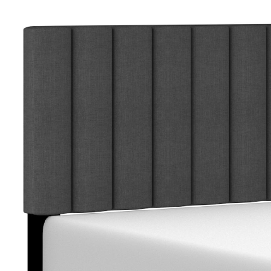 Lit double Jedd de 54 po en tissu anthracite