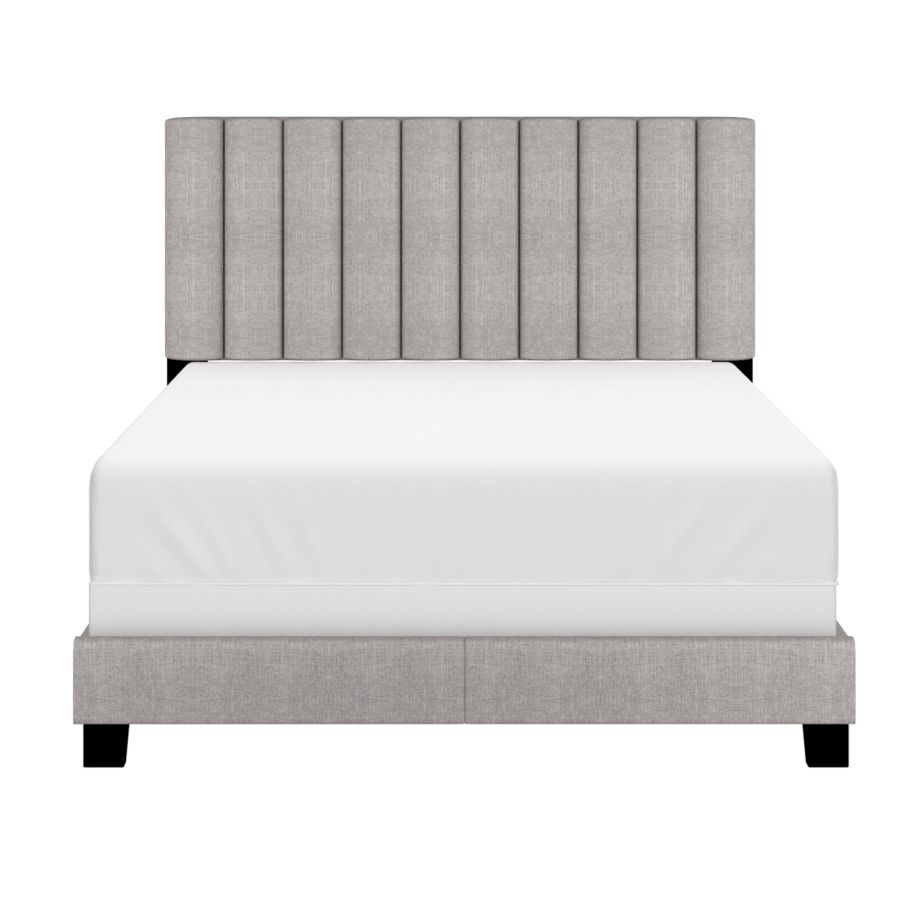 Lit double Jedd 54" en tissu gris clair