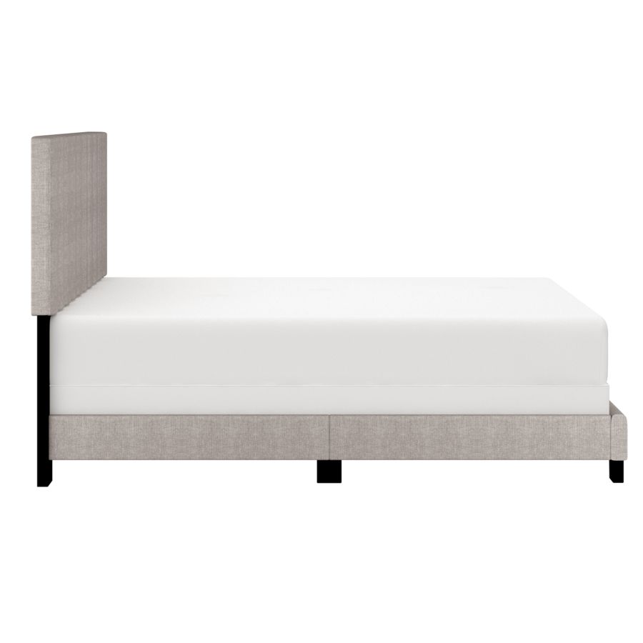 Lit double Jedd 54" en tissu gris clair