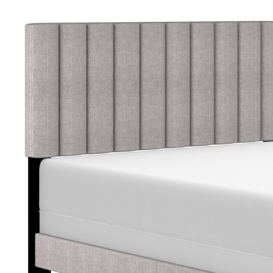 Lit double Jedd 54" en tissu gris clair