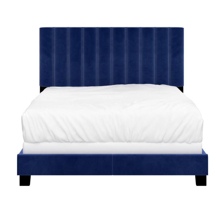 Lit double Jedd 54" en velours bleu