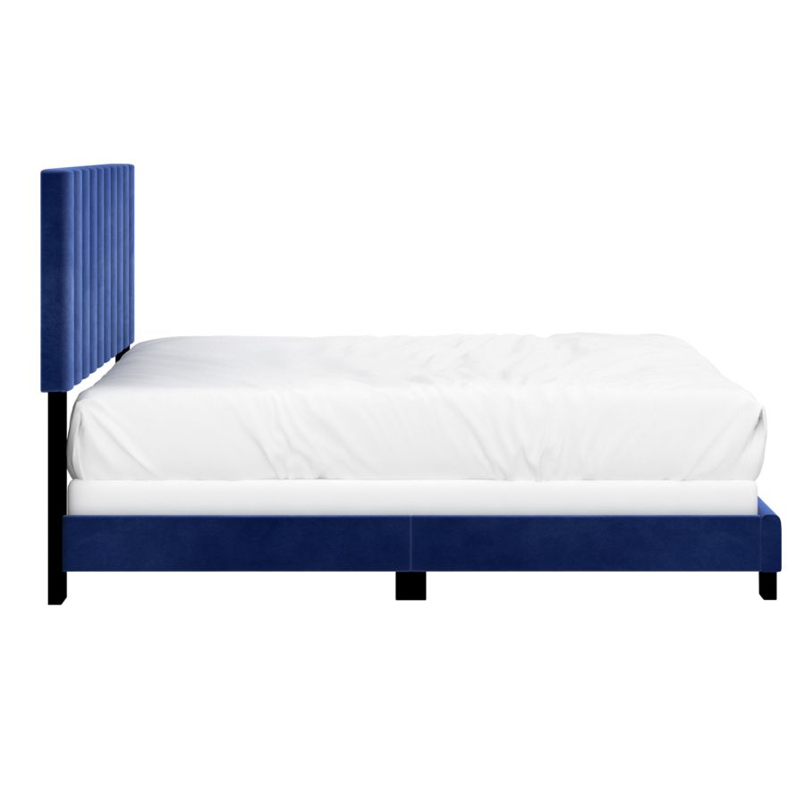 Lit double Jedd 54" en velours bleu