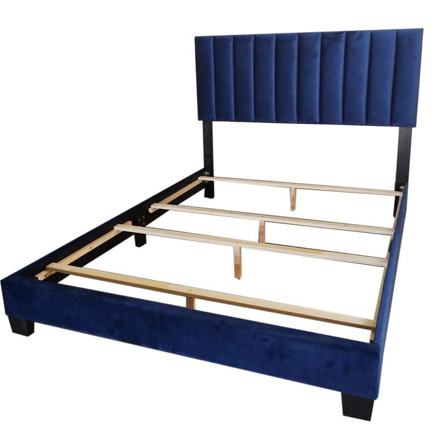 Lit double Jedd 54" en velours bleu