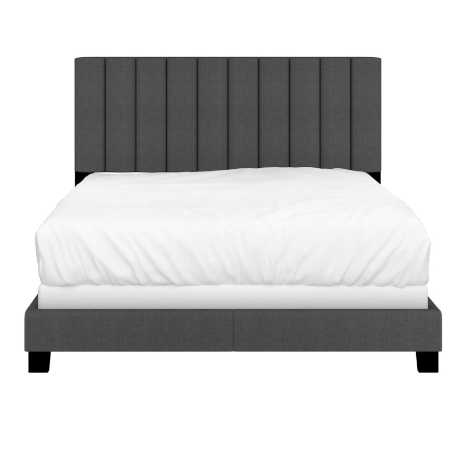 Grand lit Jedd de 60 po en tissu anthracite