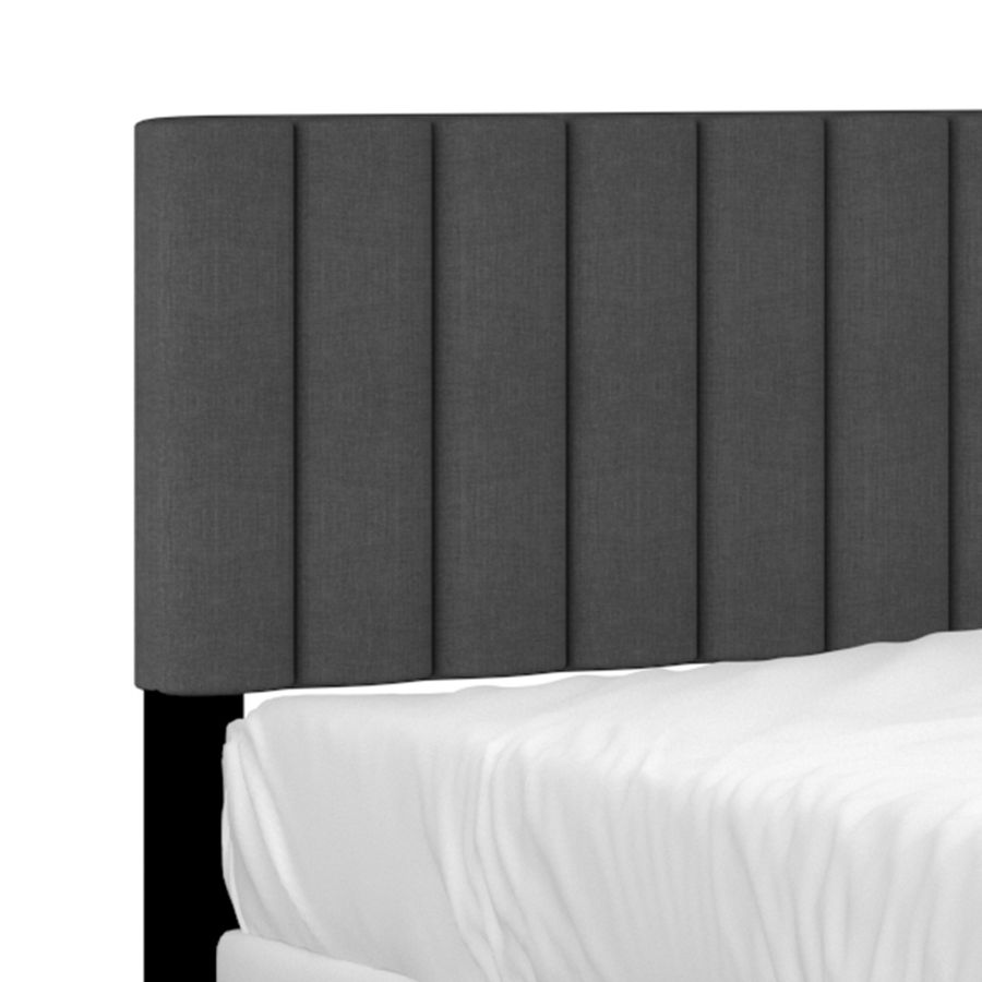 Grand lit Jedd de 60 po en tissu anthracite