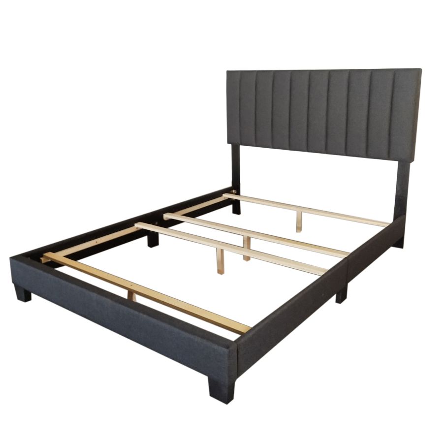 Grand lit Jedd de 60 po en tissu anthracite