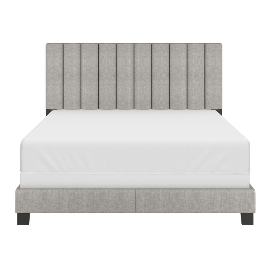 Lit queen 60" Jedd en tissu gris clair