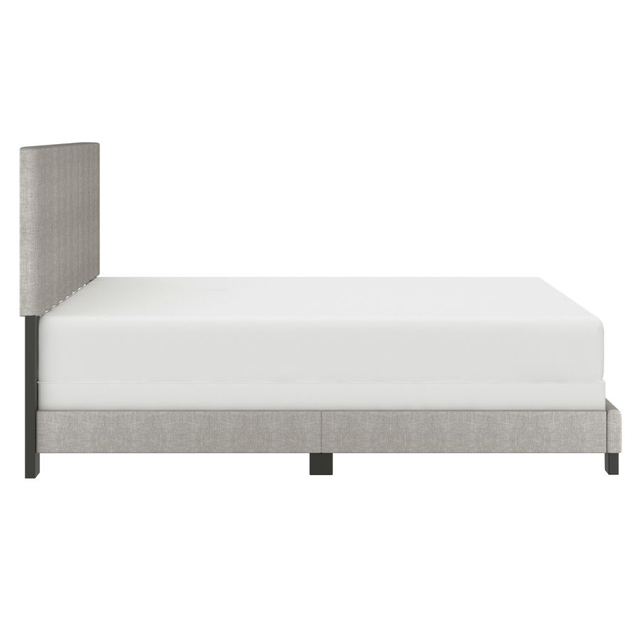 Lit queen 60" Jedd en tissu gris clair