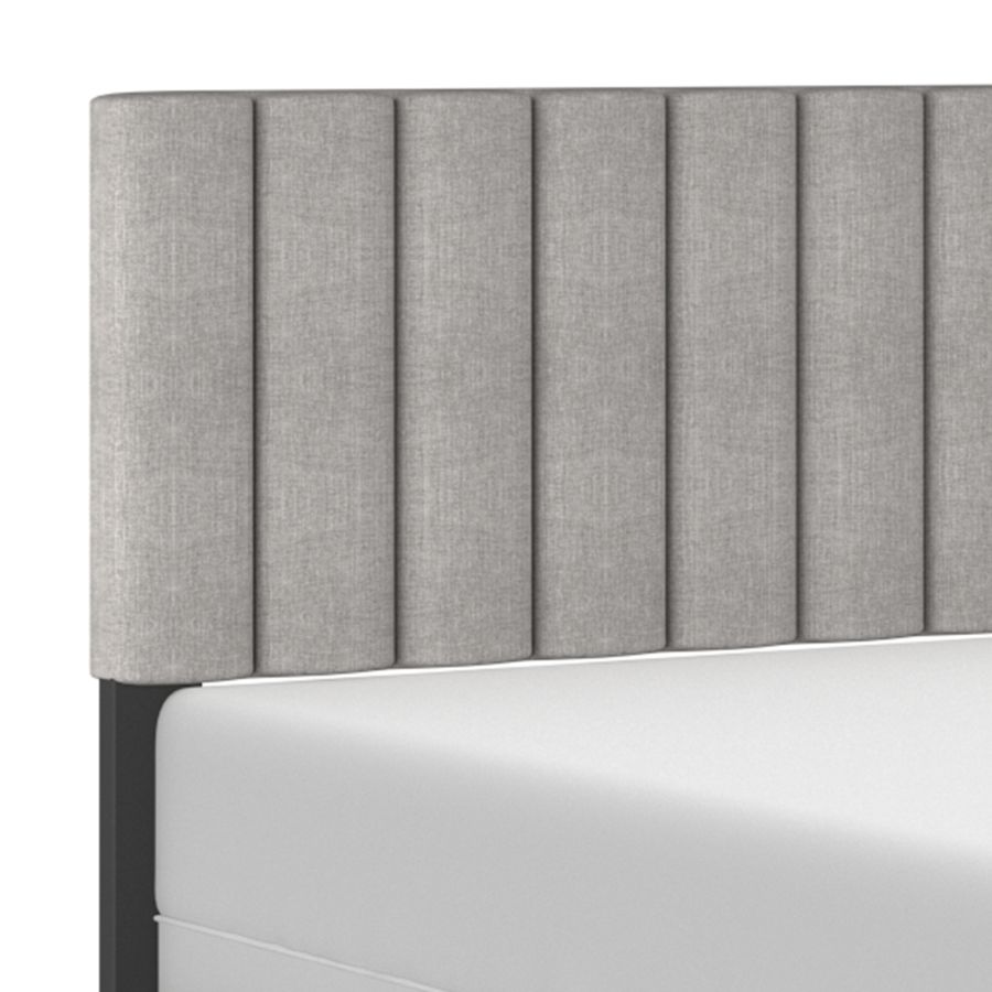 Lit queen 60" Jedd en tissu gris clair