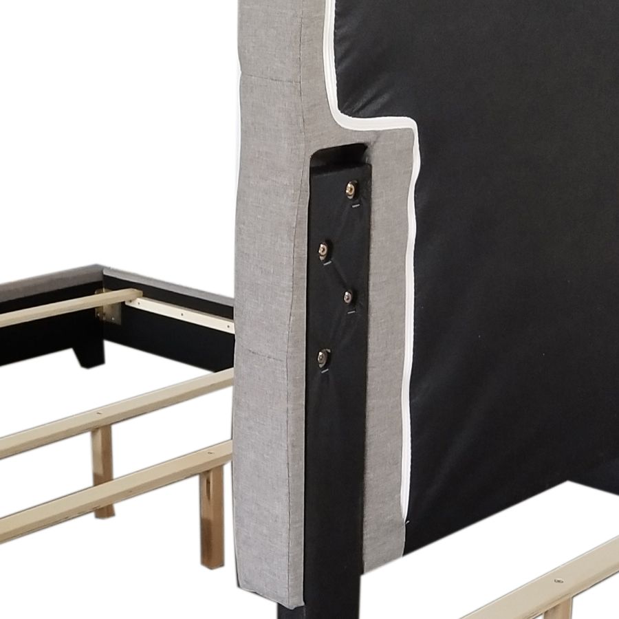 Lit double Exton 54" en gris clair 