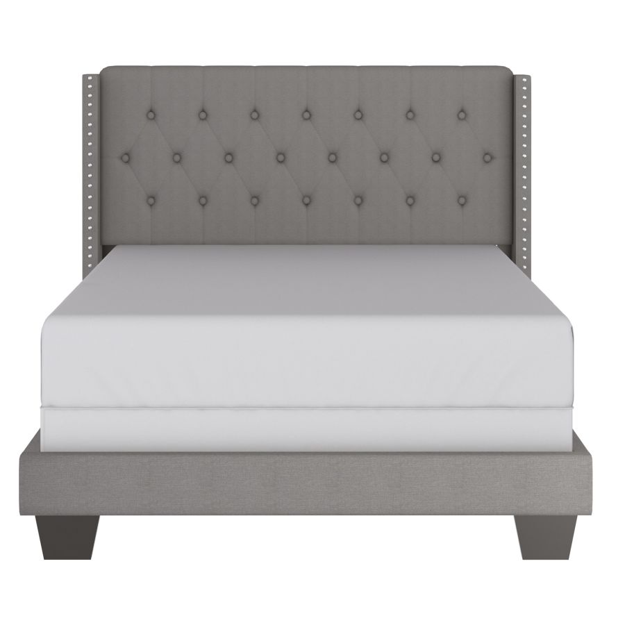 Lit double Gunner 54" en tissu gris clair