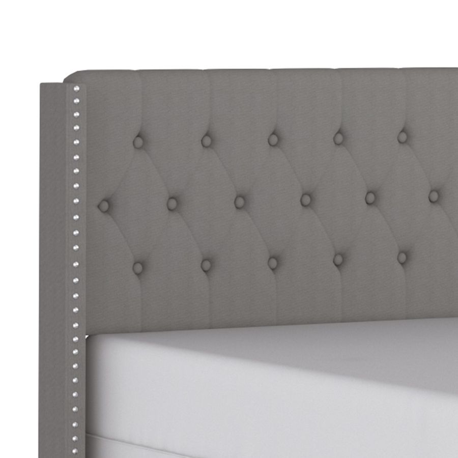Lit double Gunner 54" en tissu gris clair
