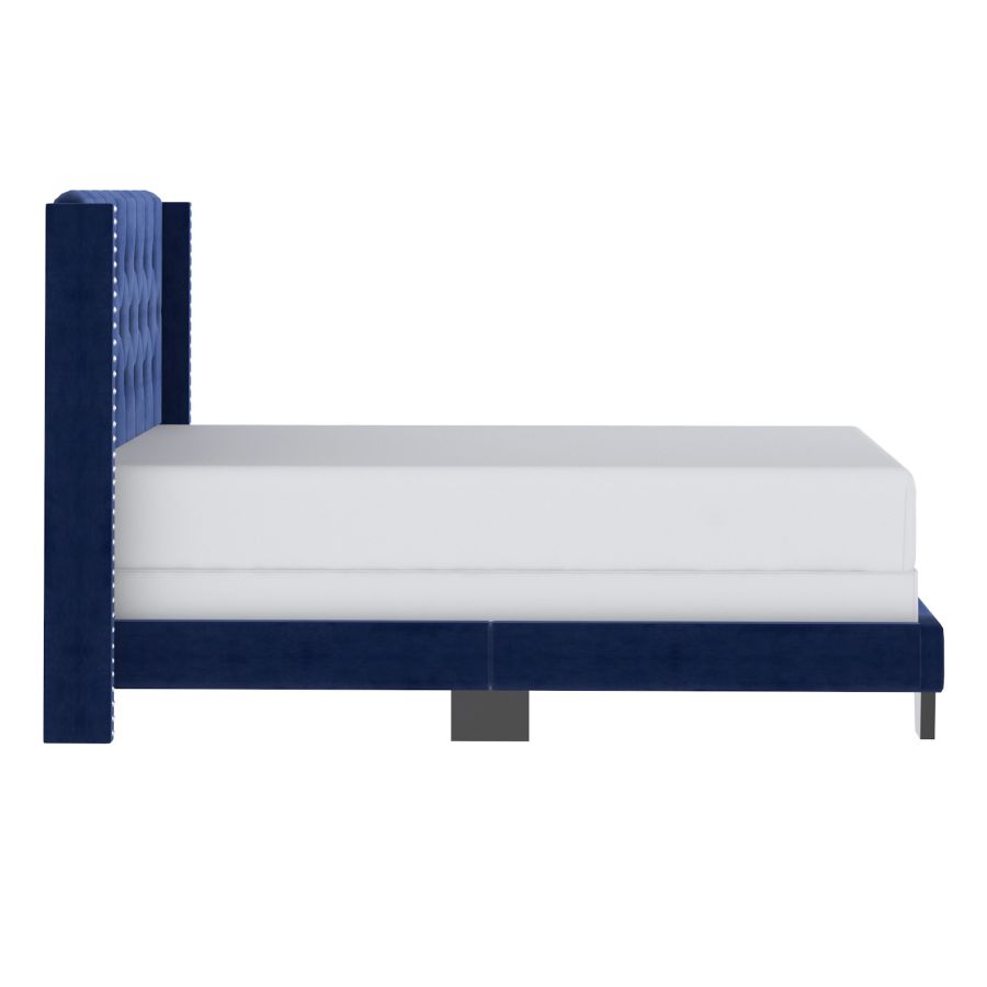 Lit double Gunner 54" en velours bleu