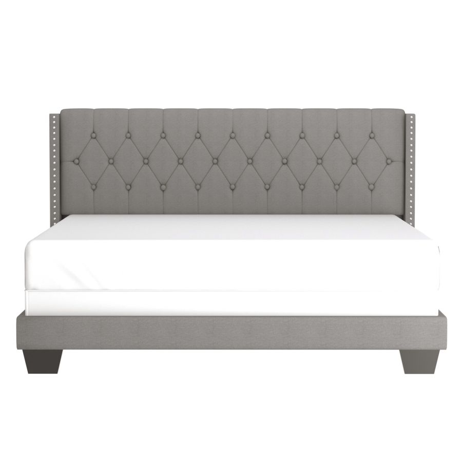 Très grand lit Gunner de 78 po en tissu gris clair