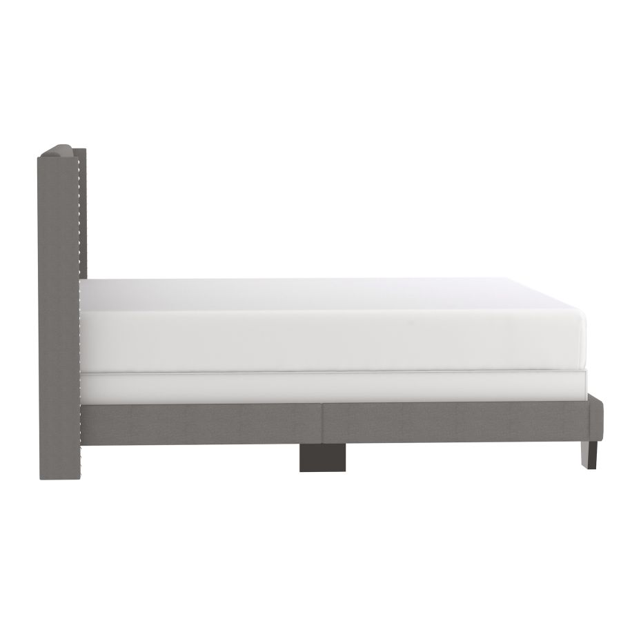 Très grand lit Gunner de 78 po en tissu gris clair