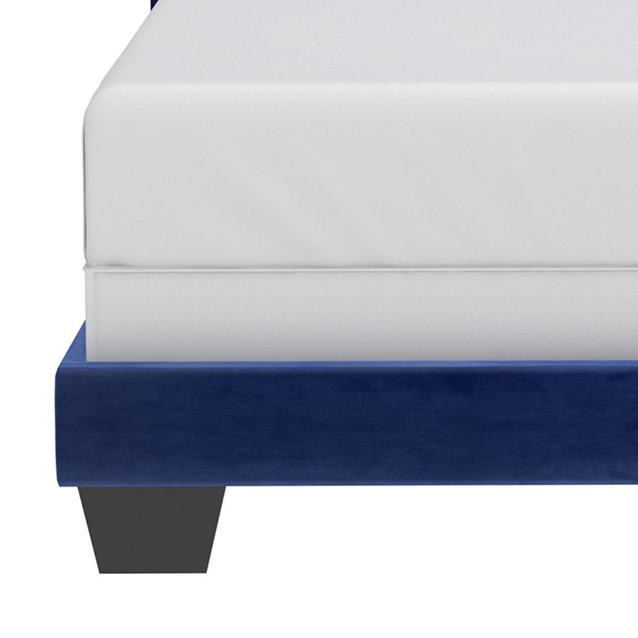 Très grand lit Gunner de 78 po en velours bleu