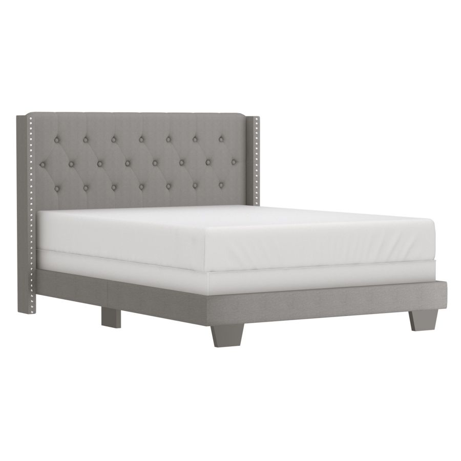 Grand lit Gunner 60" en tissu gris clair