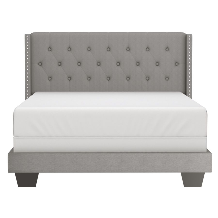 Grand lit Gunner 60" en tissu gris clair