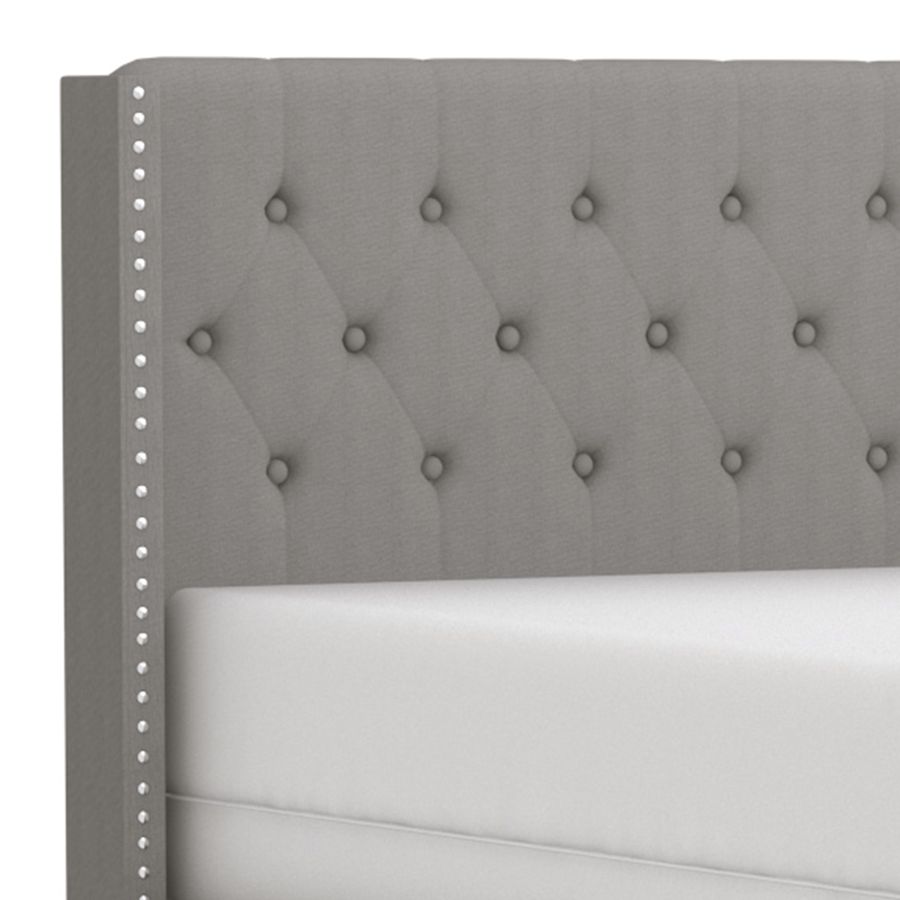 Grand lit Gunner 60" en tissu gris clair