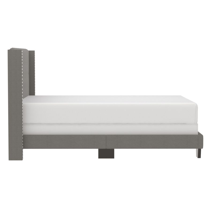 Grand lit Gunner 60" en tissu gris clair