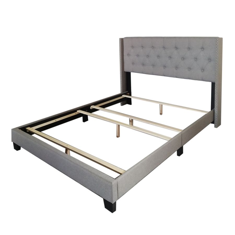 Grand lit Gunner 60" en tissu gris clair