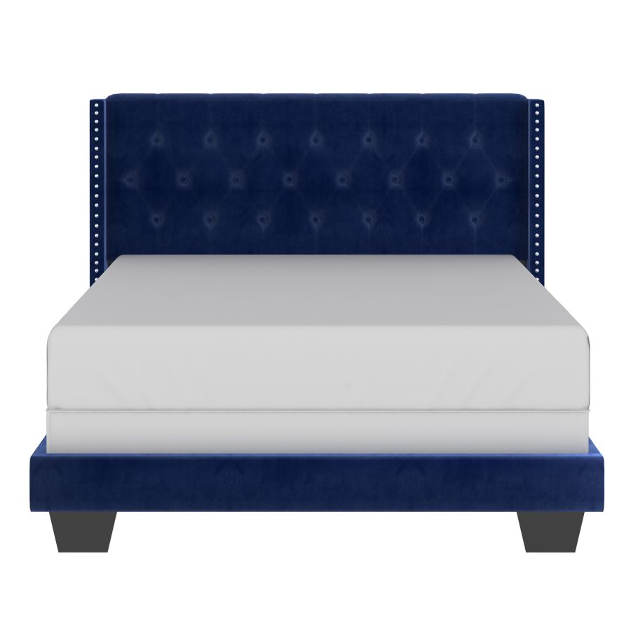 Grand lit Gunner 60" en velours bleu