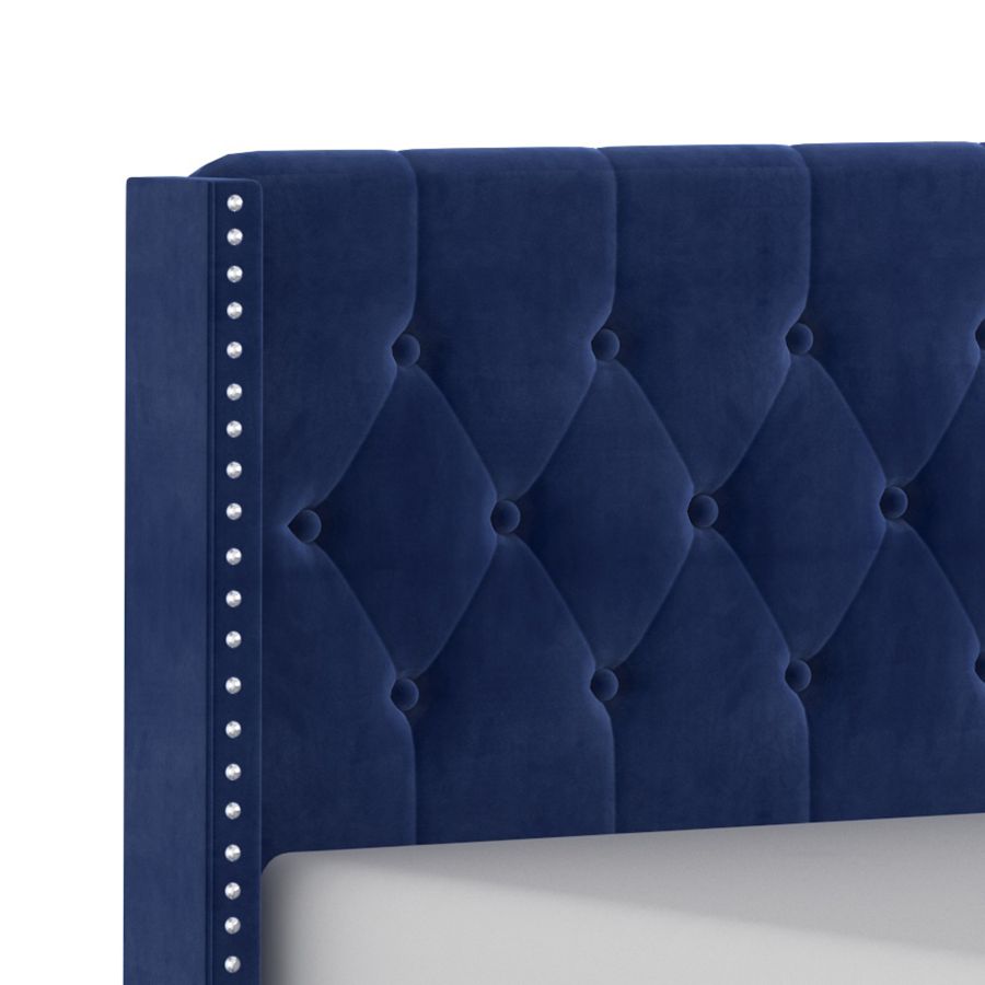 Grand lit Gunner 60" en velours bleu