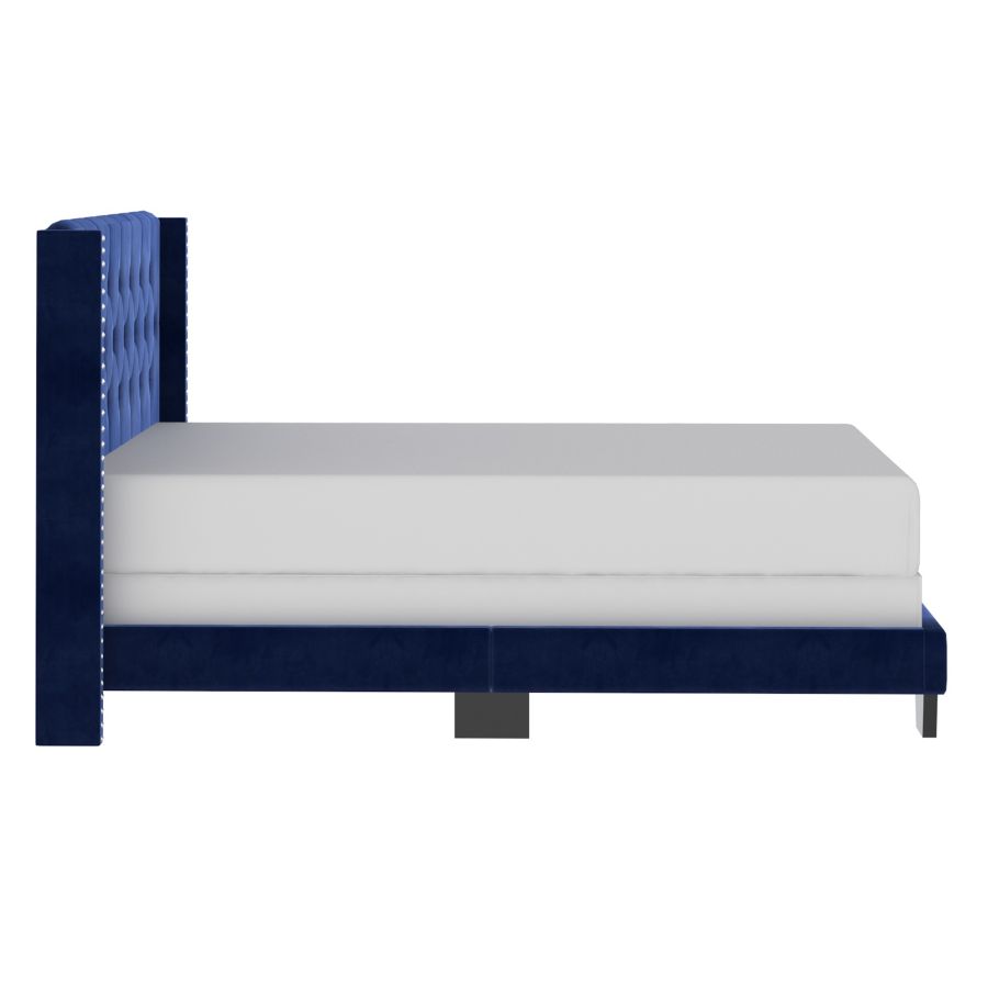 Grand lit Gunner 60" en velours bleu