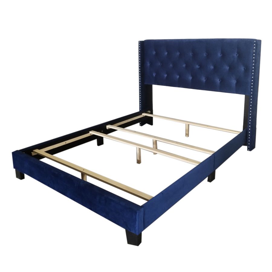 Grand lit Gunner 60" en velours bleu