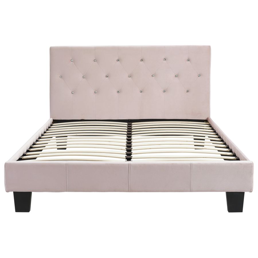 Lit plateforme double 54 po Jazelle en rose poudré