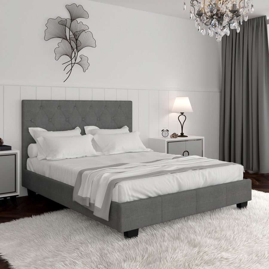 Lit plateforme double 54" Summit en gris