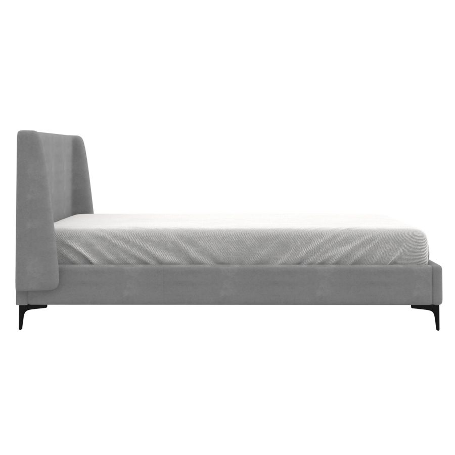 Grand lit plateforme Hambourg de 60 po en gris