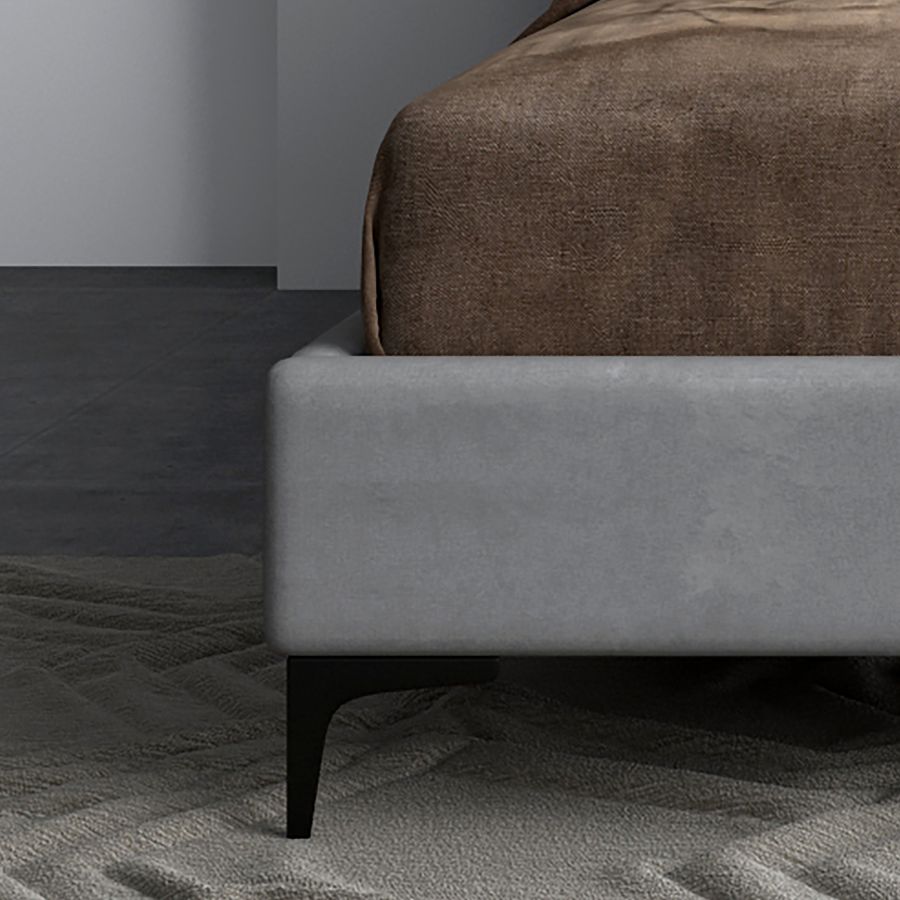 Grand lit plateforme Hambourg de 60 po en gris