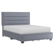 Grand lit plateforme Russell de 60 po avec tiroirs de rangement en gris