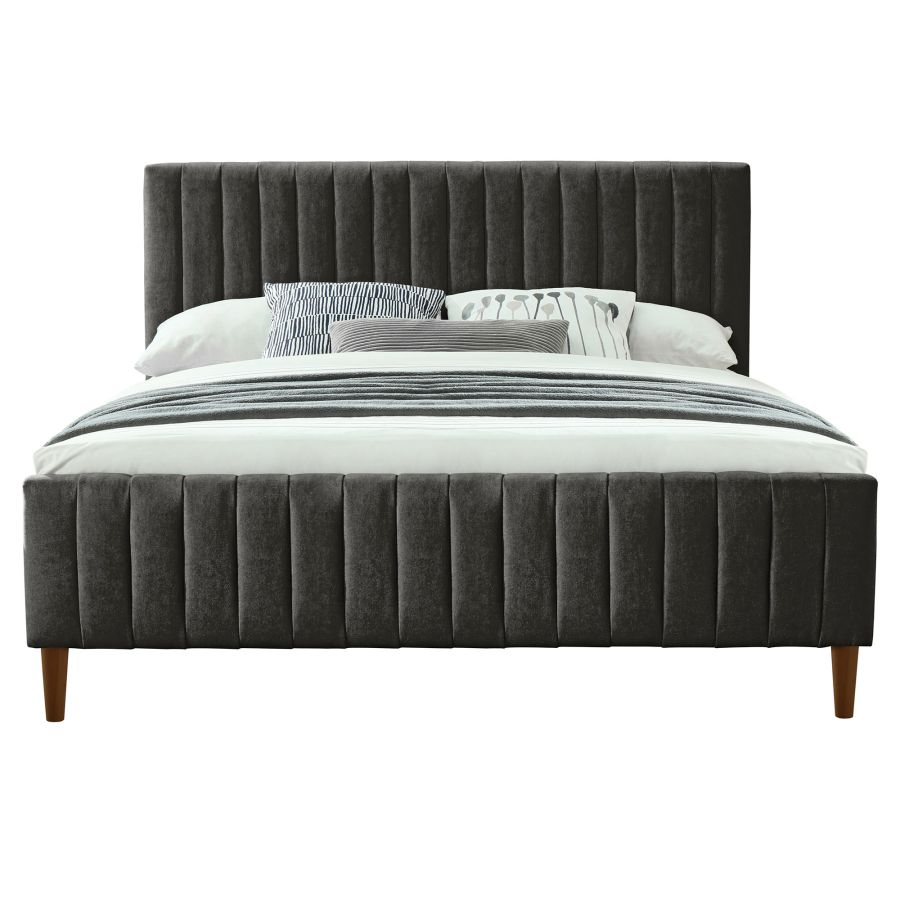 Lit plateforme Queen 60 po Hannah en charbon de bois