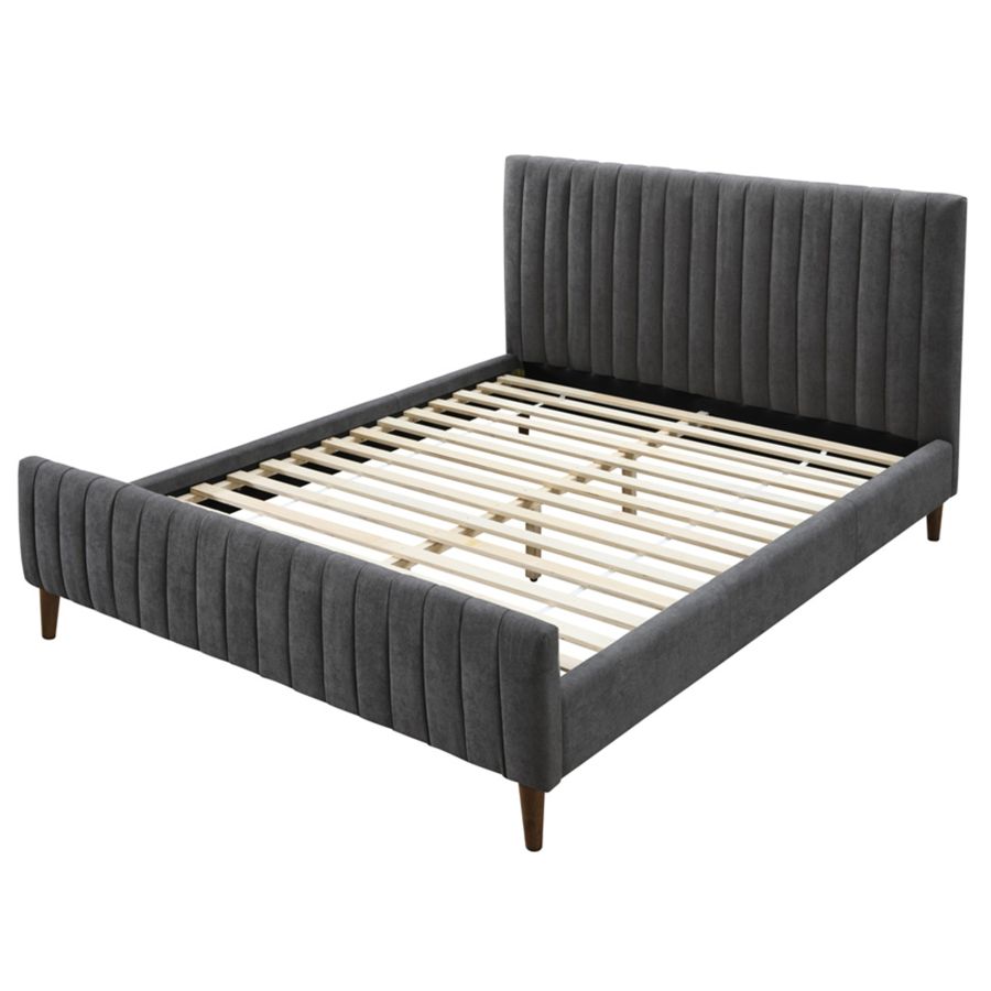 Lit plateforme Queen 60 po Hannah en charbon de bois
