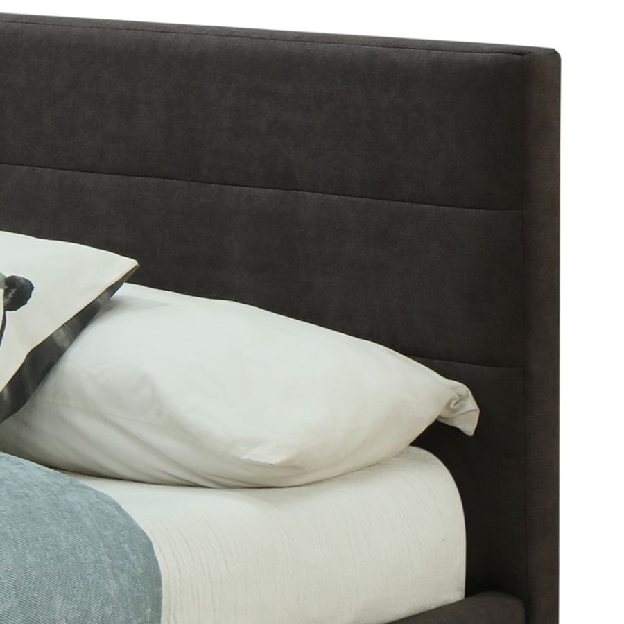 Très grand lit plateforme Emilio de 78 po avec tiroirs en anthracite