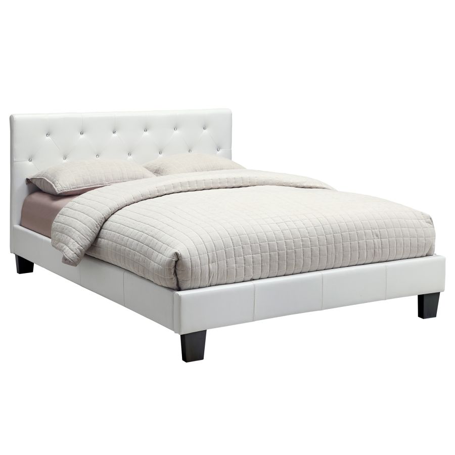 Lit plateforme double Glitz de 54 po en blanc