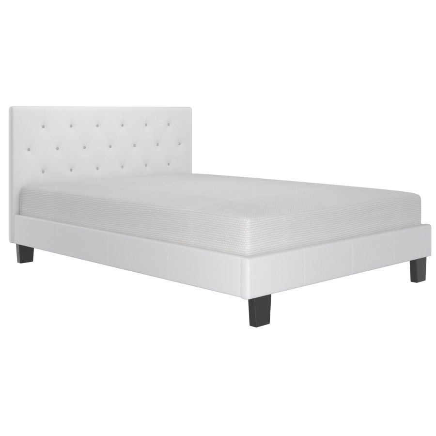 Grand lit plateforme Glitz de 60 po en blanc