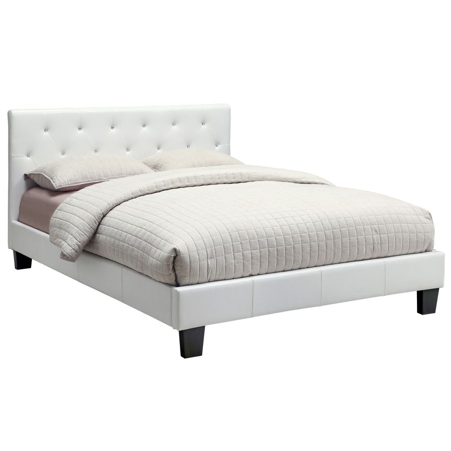 Grand lit plateforme Glitz de 60 po en blanc