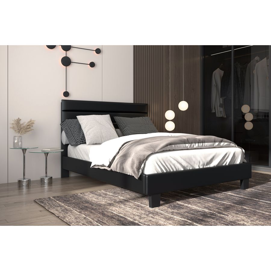 Lit double Gary 54" en noir