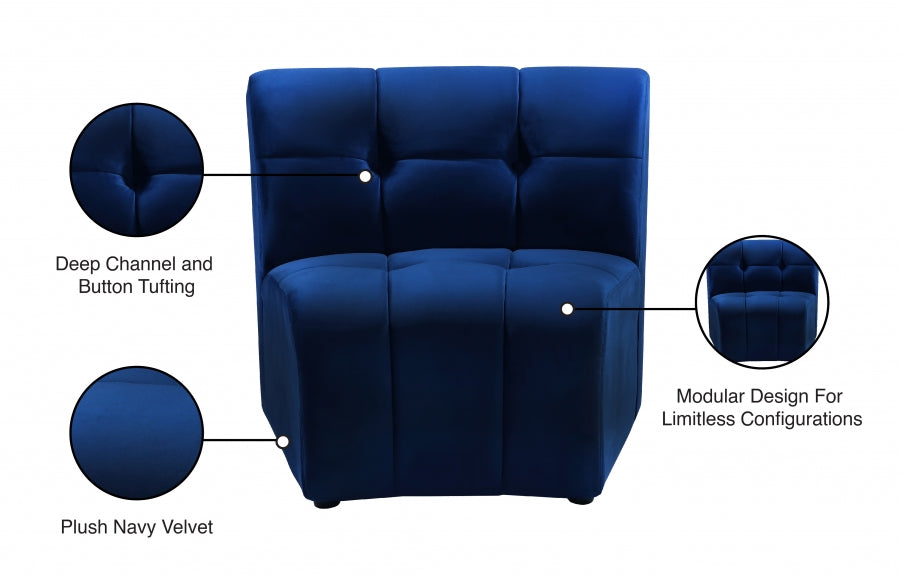 Chaise modulaire en velours Limitless